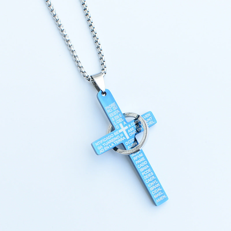 Wholesale Men' s stainless steel cross necklace